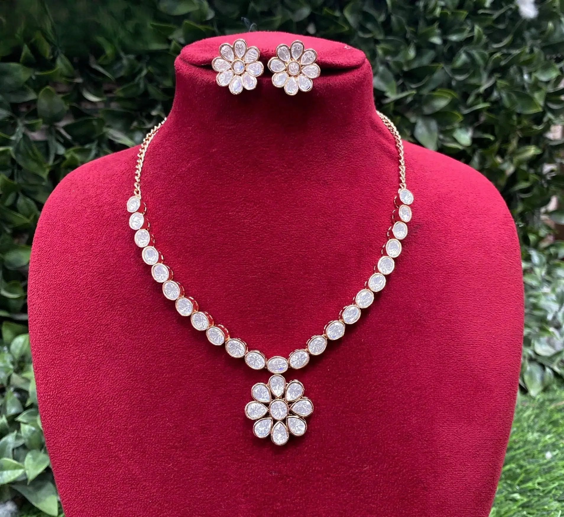 moissanite kundan necklace wholesale