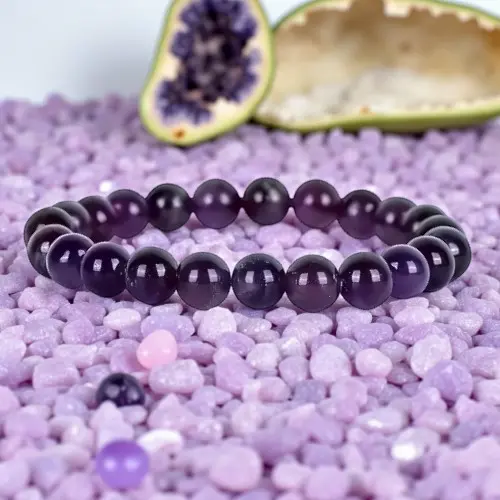 Amethyst Bracelet for Men (24 Beads)