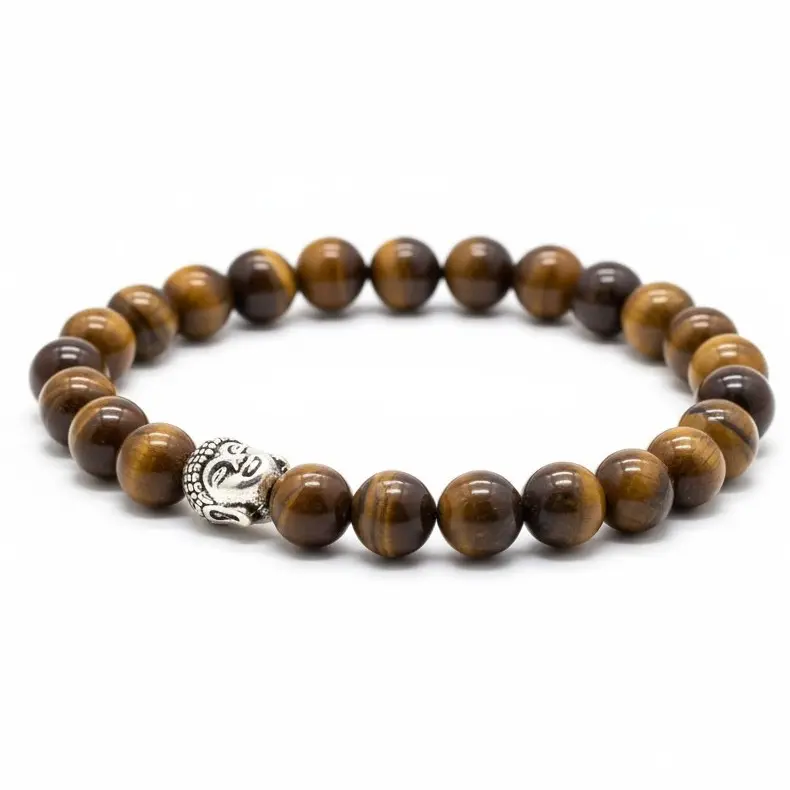 Tiger Eye Bracelet with Buddha for Men (23 Beads)
