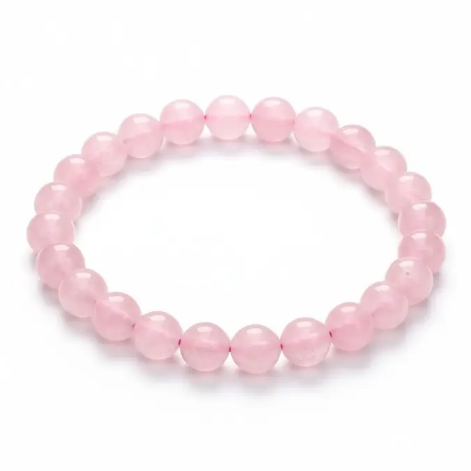 [Rose Quartz Bracelet for Women (21 Beads)] Rose Quartz Bracelet for Women (21 Beads)
