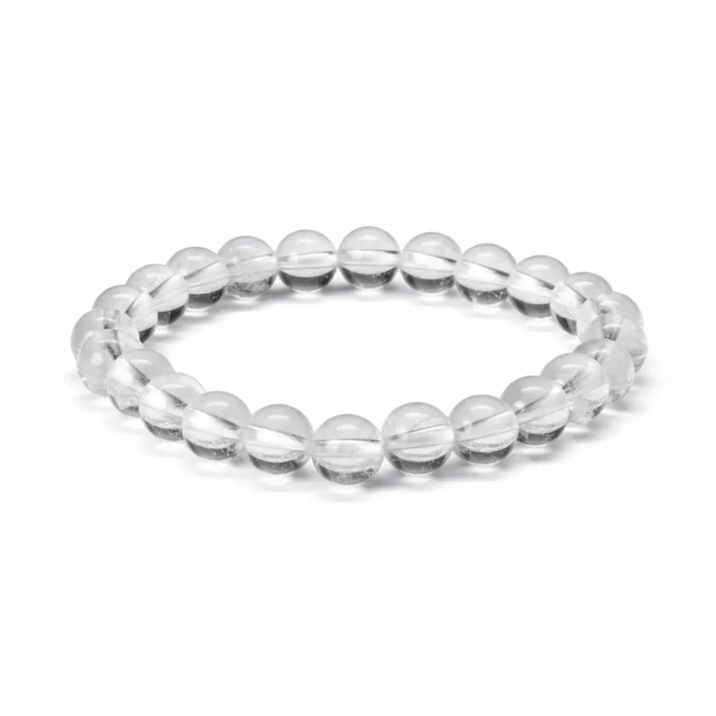 Clear Quartz Men Bracelet (24 Beads)