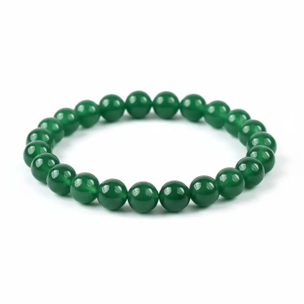 [Green Jade Mens Bracelet (24 Beads)] Green Jade Mens Bracelet (24 Beads)