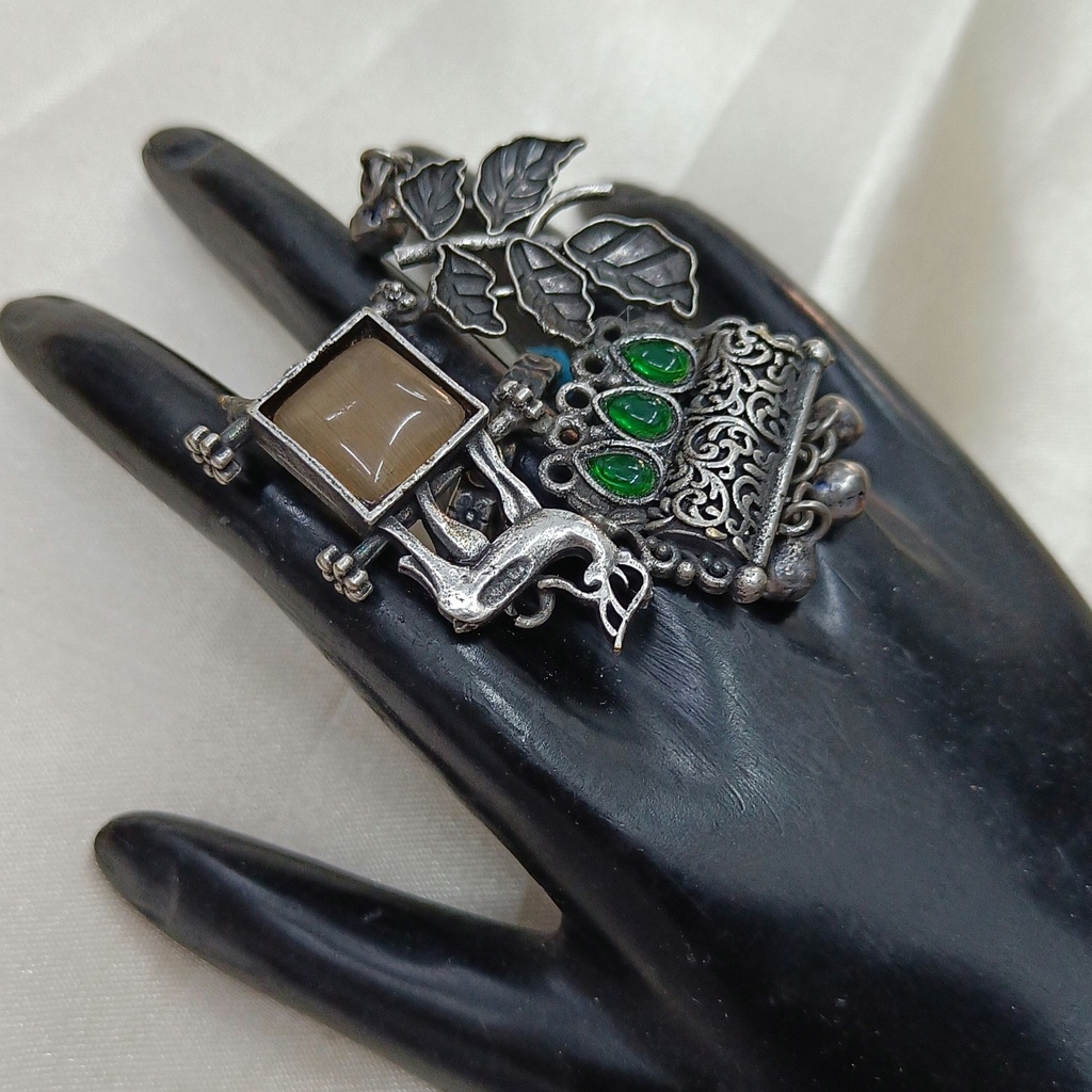 Beautiful Oxidised Silver Plated Ring