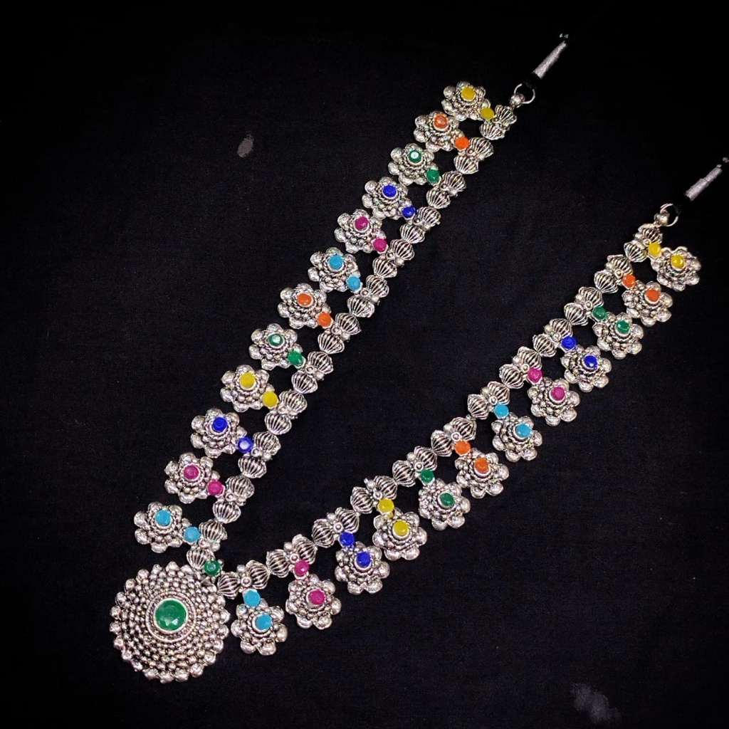 NS627 Multi Kundan Necklace Earring Jewellery Set