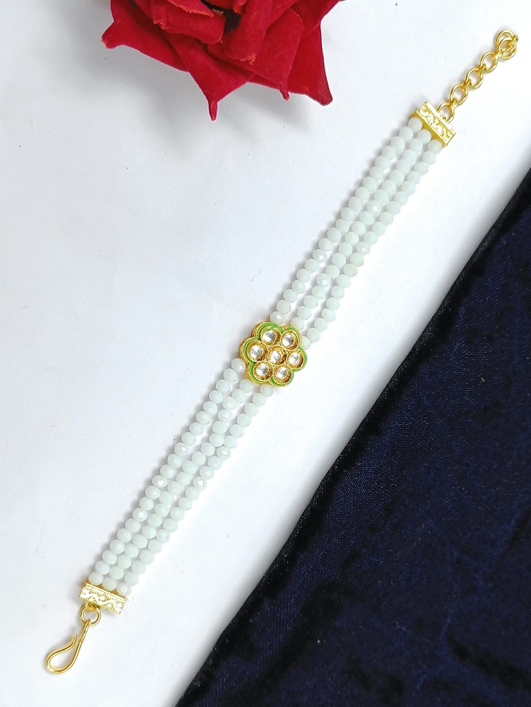 Exquisite Aura Kundan Adjustable Bracelet for Women and Girls