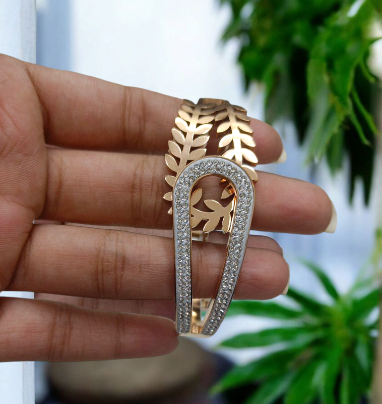 Crystal Studded Imported Imported Kada Bracelet for Women and Girls   Party Wear