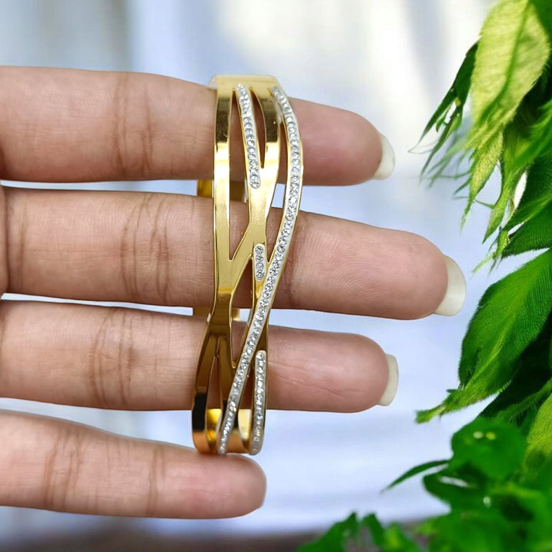 [DSBR 10] Luxury Gold-Plated Imported Charm Imported Kada Bracelet for Women and Girls