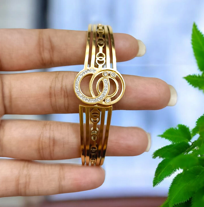 [DSBR 13] Statement Imported Kada Bracelet for Women and Girls with Rhinestone Accents