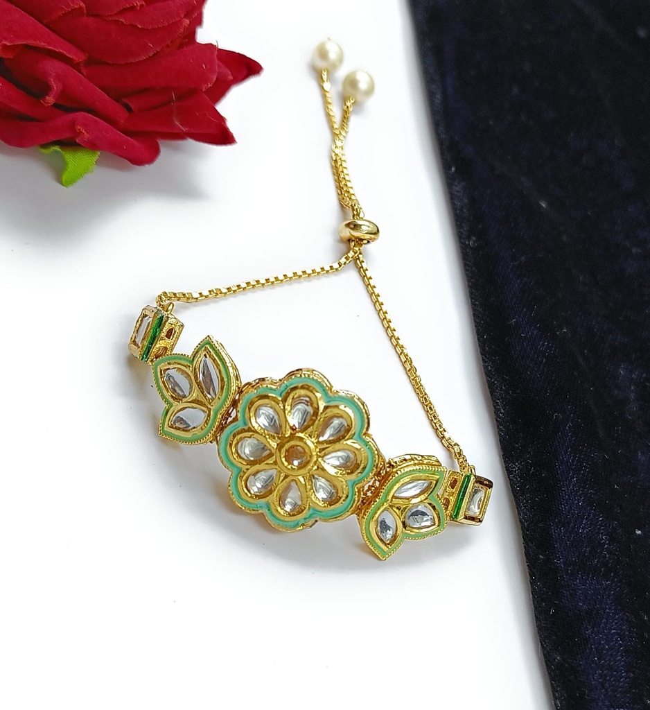 Opulent Statement Kundan Adjustable Bracelet