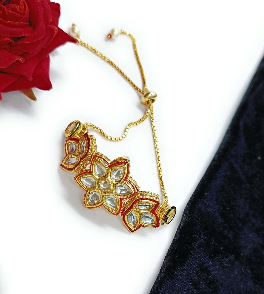 Whimsical Inspiration Kundan Adjustable Bracelet