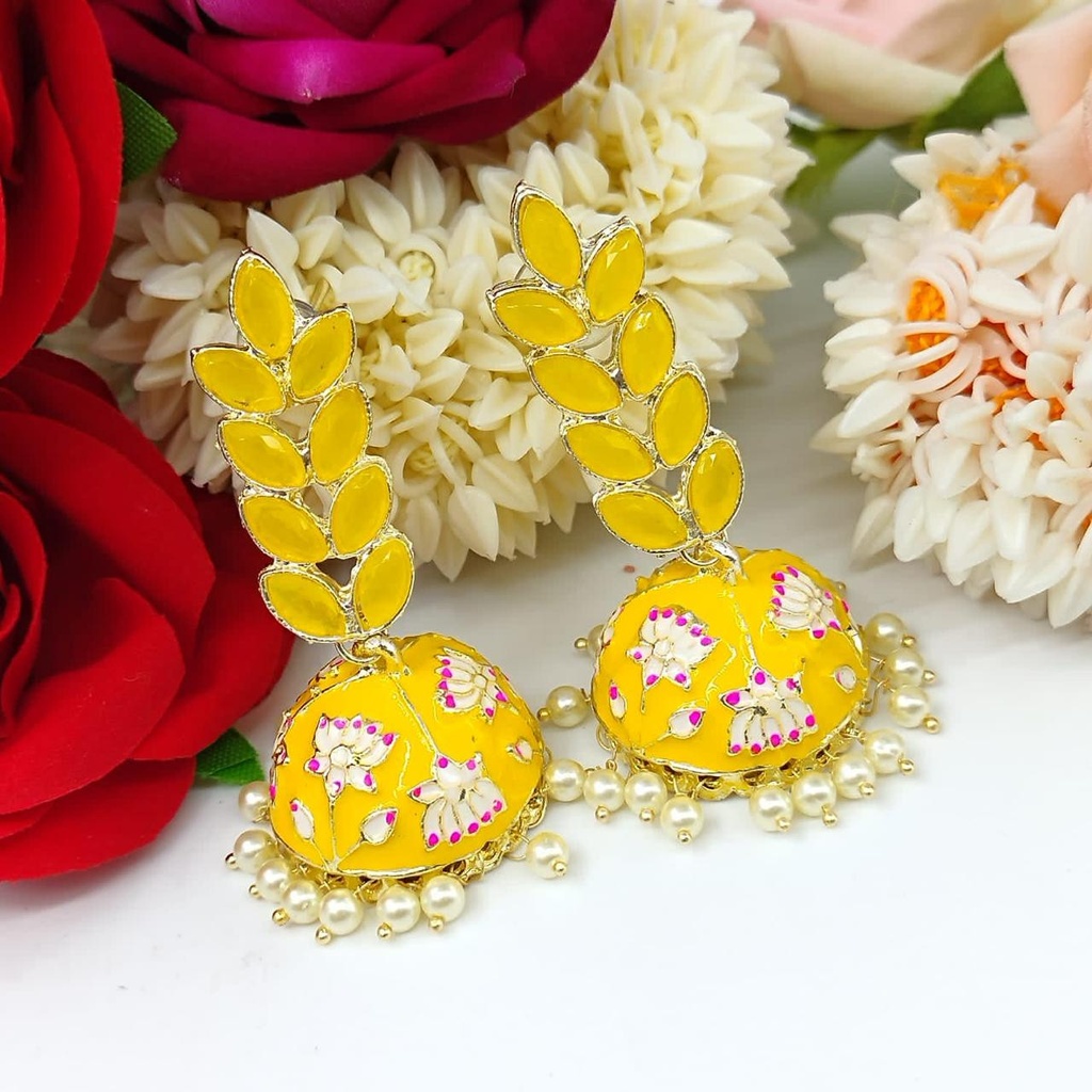 Ethereal Haldi Meenakari Earring
