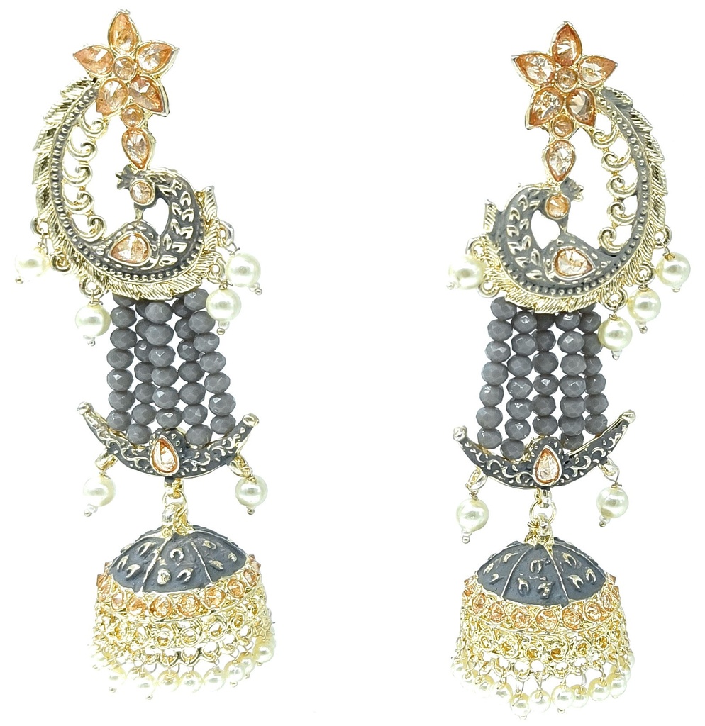 [ER23 GREY] Meenakari Earring  ER23 GREY 