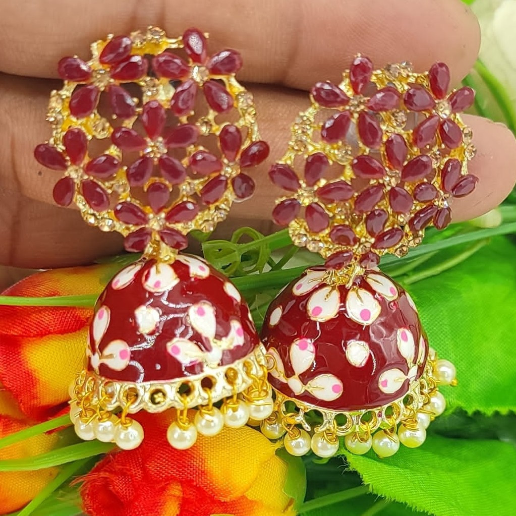 Meenakari Earring  ER43 MAROON 