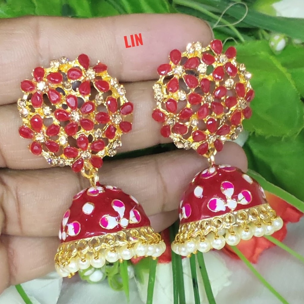 Meenakari Earring  ER43 RED 