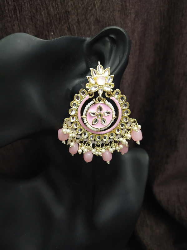 [ER69 BABY PINK] Meenakari Earring  ER69 BABY PINK 