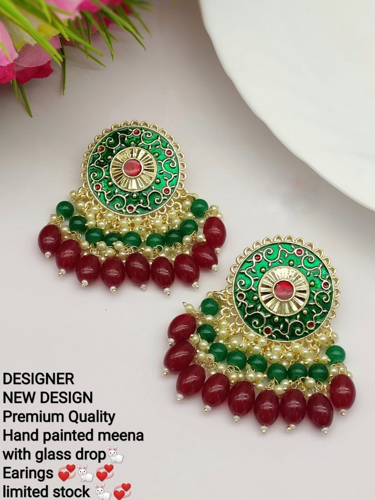 Meenakari Earring  ER87 GREEN 