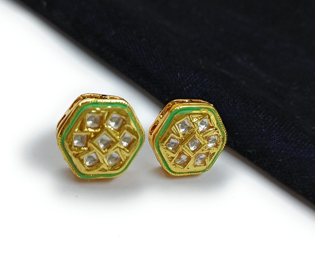 [Charming Royal Kundan Stud Earing] Charming Essence Royal Kundan Stud Earing