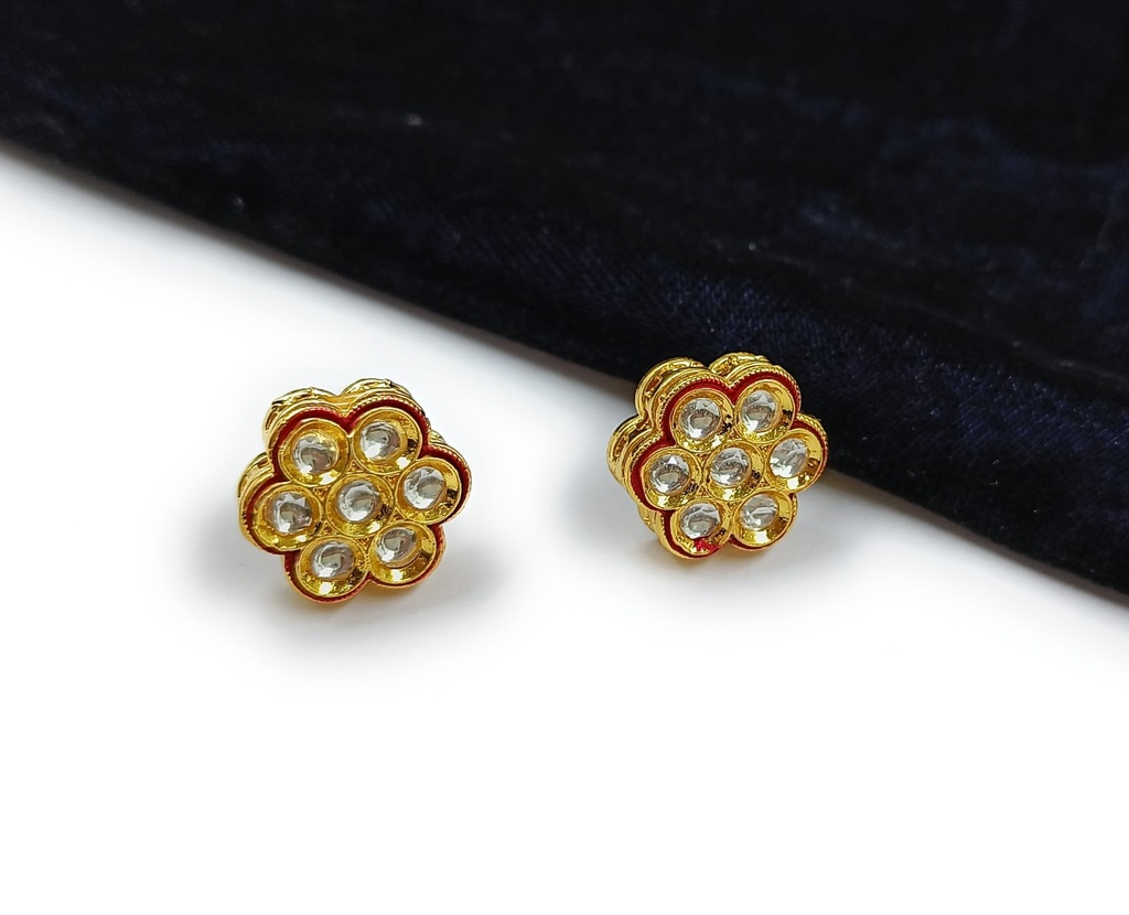 [Rich Embrace Royal Kundan Stud Earing] Rich Embrace Royal Kundan Stud Earing