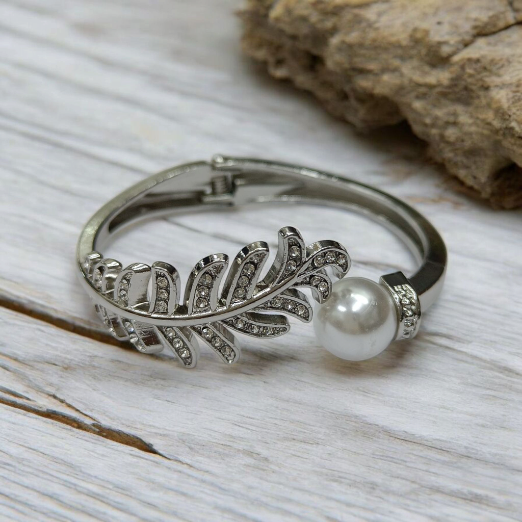 Sliver AD Stone Western Imported Kada Bracelet for Women and Girls