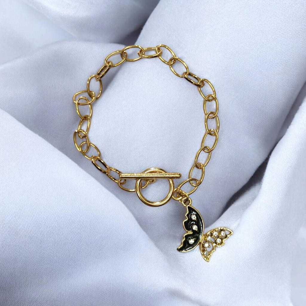 [Flow chain Kada Bracelet] Glamorous Flow Gold Plated chain Imported Kada Bracelet for Women and Girls