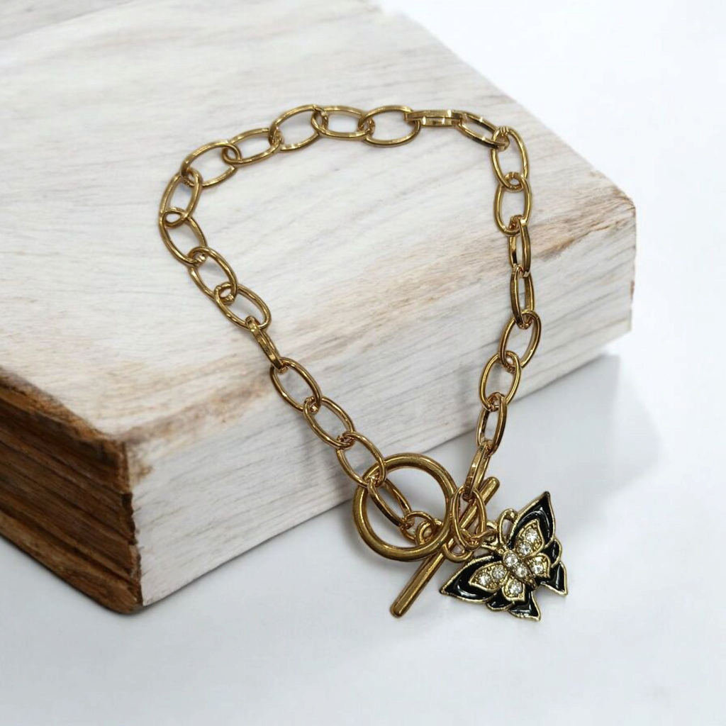 [Polished Shade Chain Kada Bracelet] Polished Shade Gold plated Chain Imported Kada Bracelet for Women and Girls