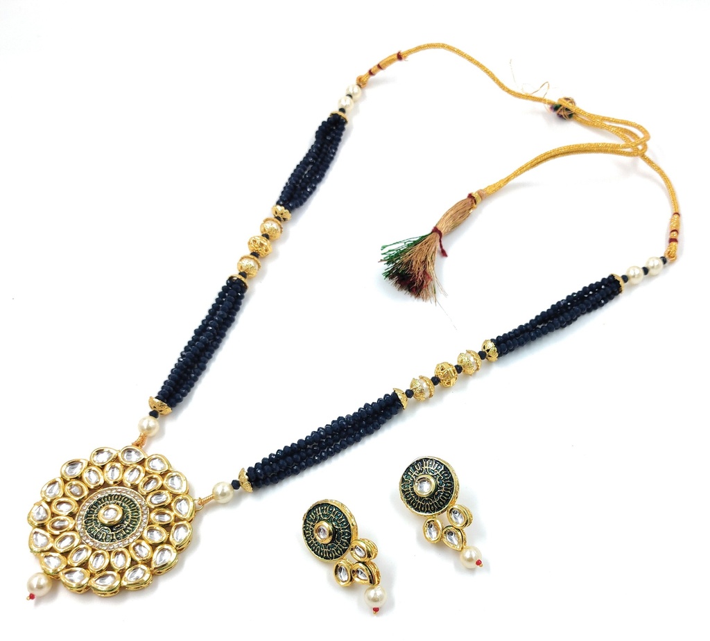 Dazzling Fashion Kundan Long Necklace Set