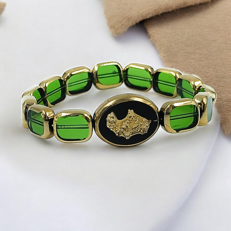 Modern Statement Glass Bead Bracelet