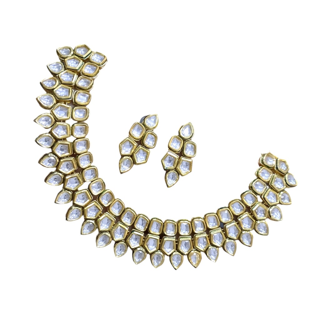 [NS649] NS649 Kundan Necklace Earring Jewellery Set