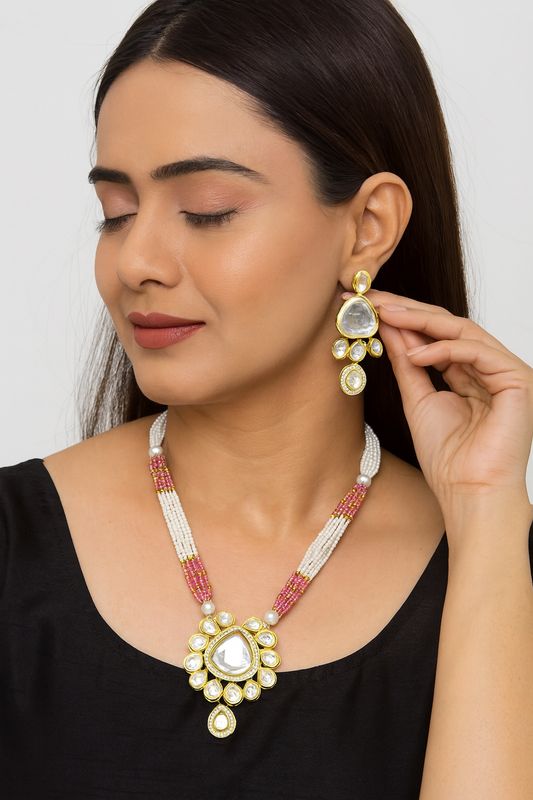 Bohemian Tone Kundan Long Necklace set