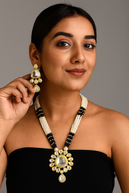 Authentic Signature Magical Embrace Kundan Long Necklace Set