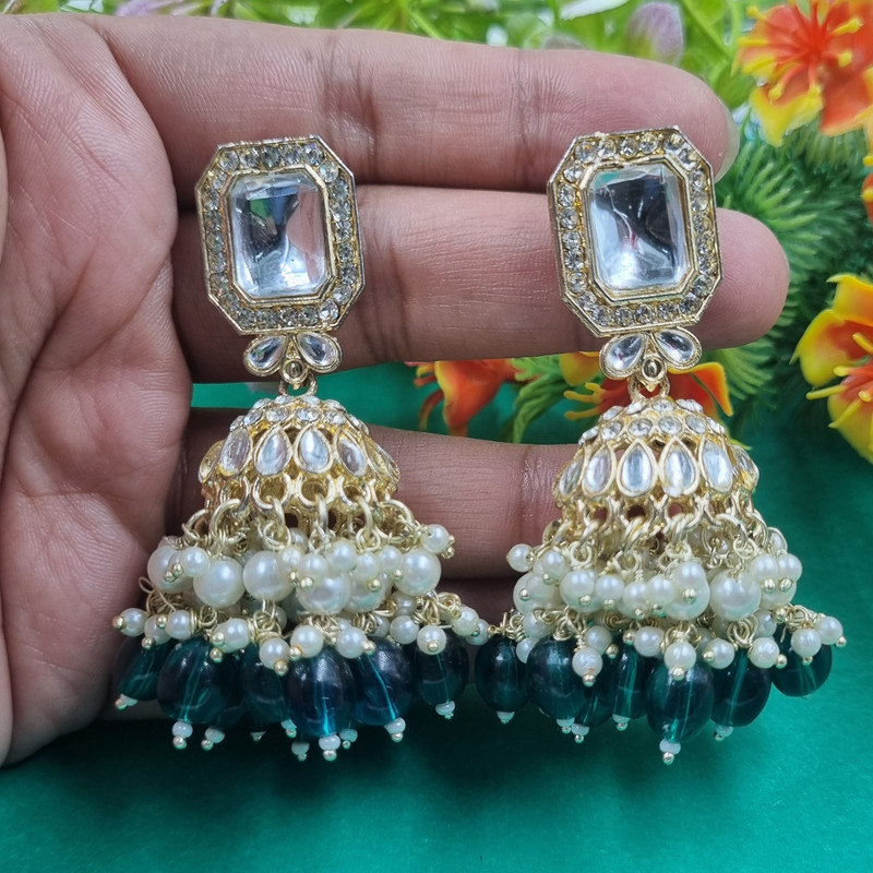 Pristine Haldi Green 3 Earrings Set