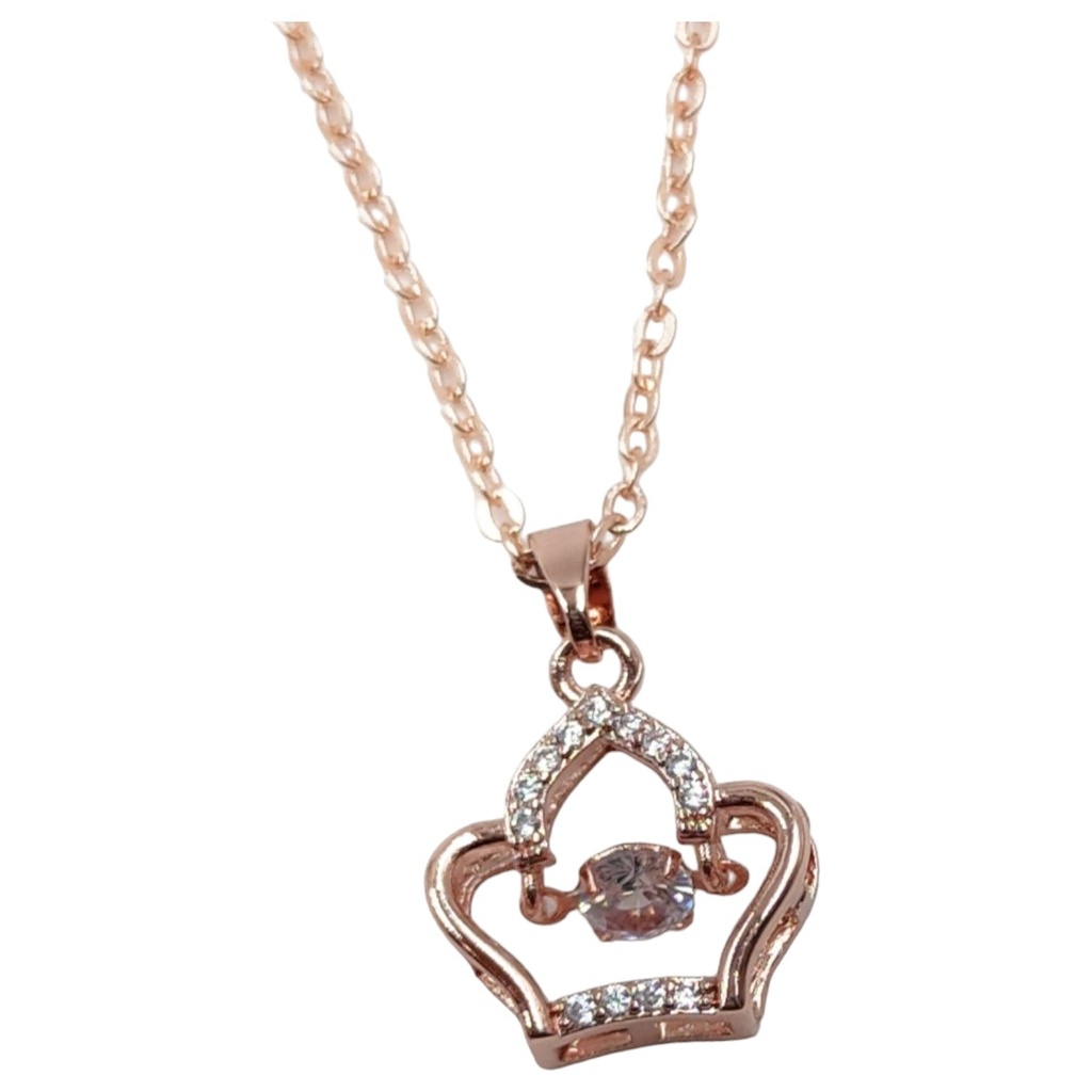 [Pendant 10 Crown] Crown rosegold pendant necklace for women and girls