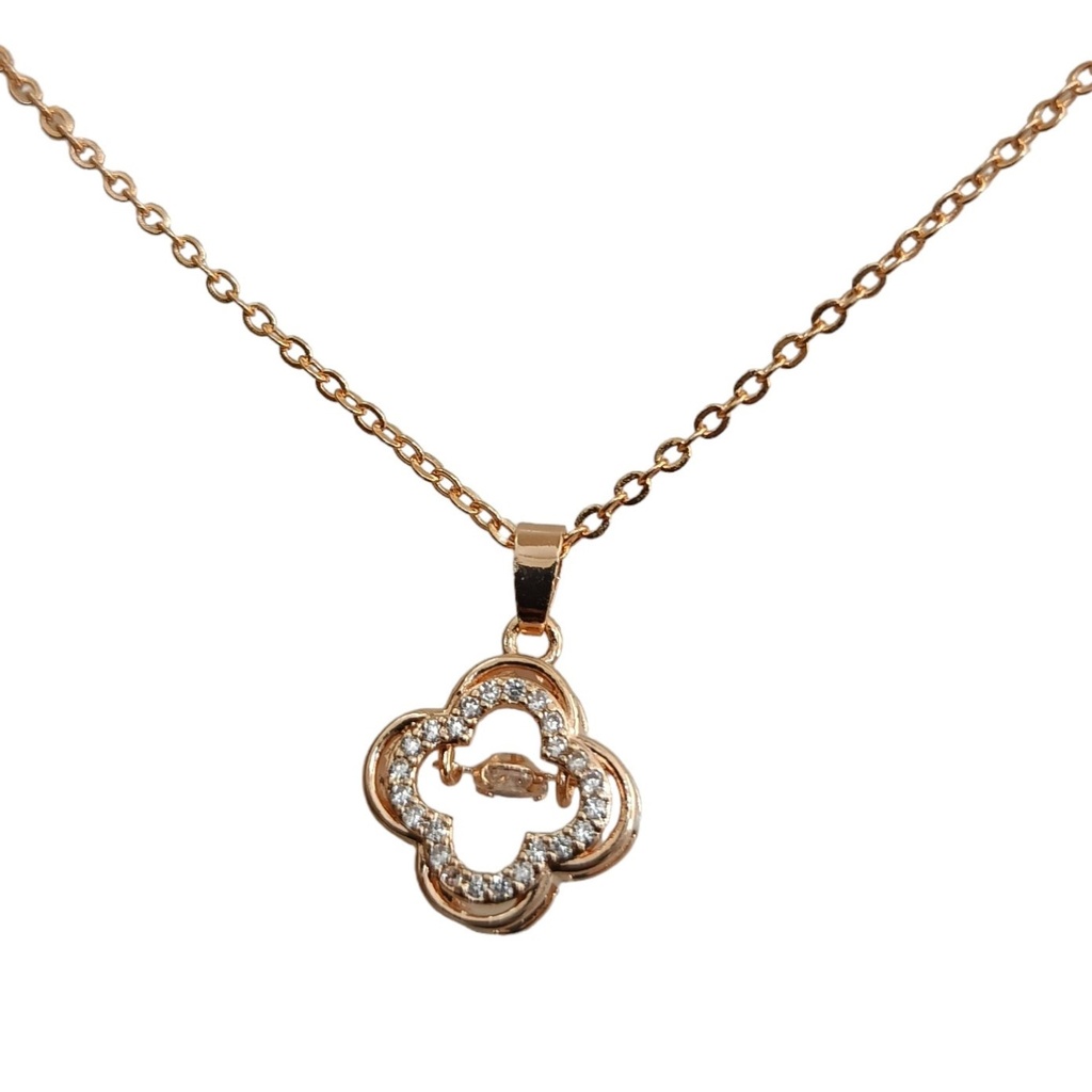 Flower rosegold pendant necklace for women and girls