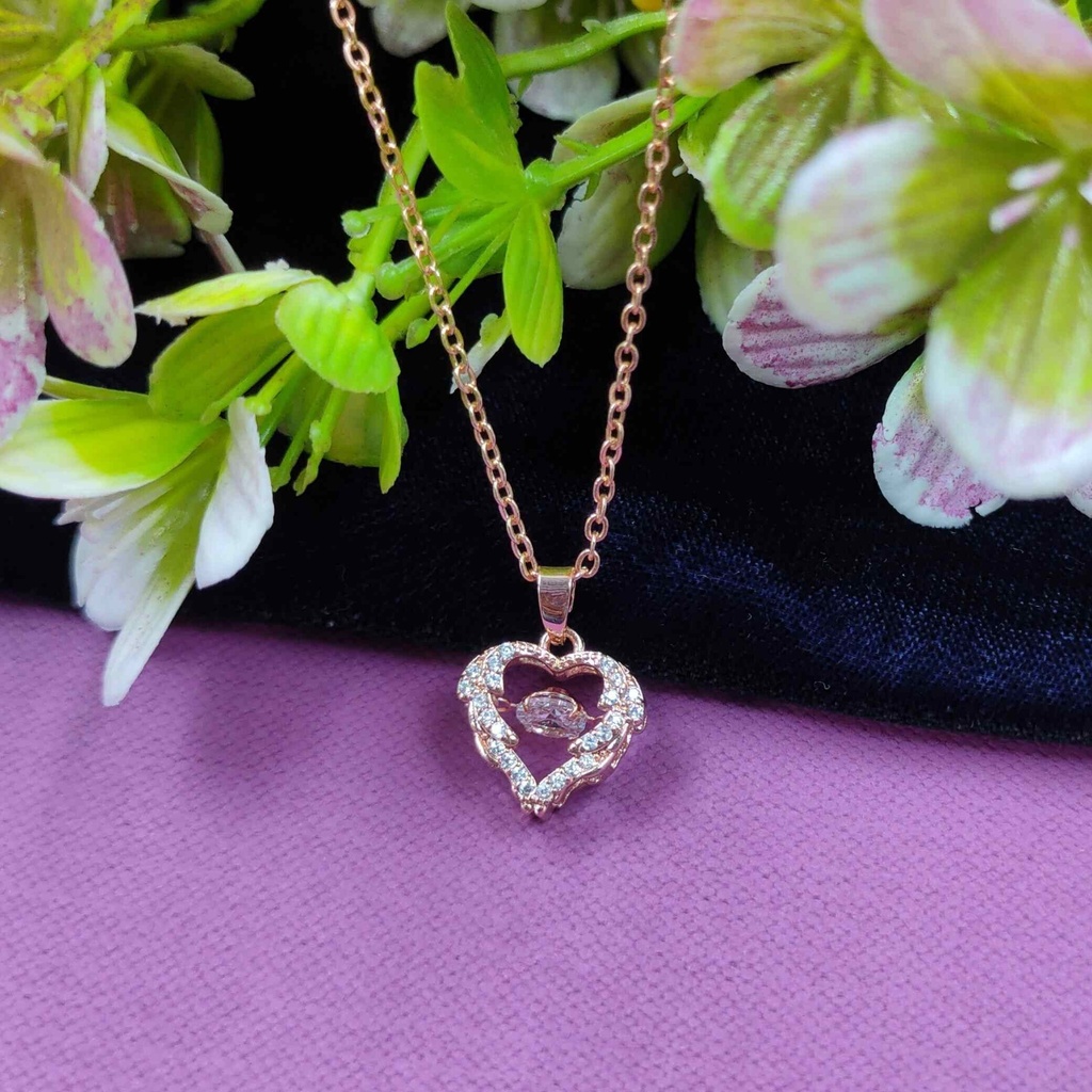 Heart rosegold pendant necklace for women and girls