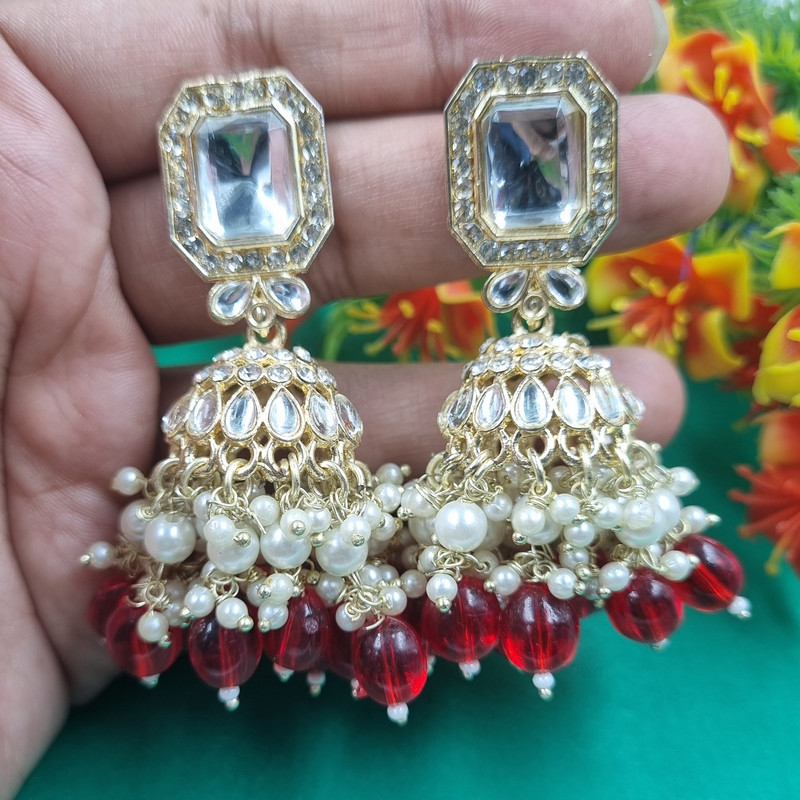 Resplendent Haldi Red 6 Earrings Set