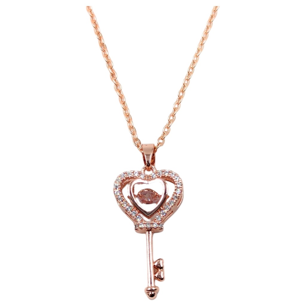 [Pendant 10 Key] Key rosegold pendant necklace for women and girls