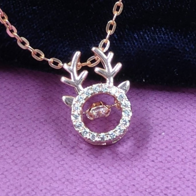 [Pendant 10 Raindeer] Raindeer rosegold pendant necklace for women and girls