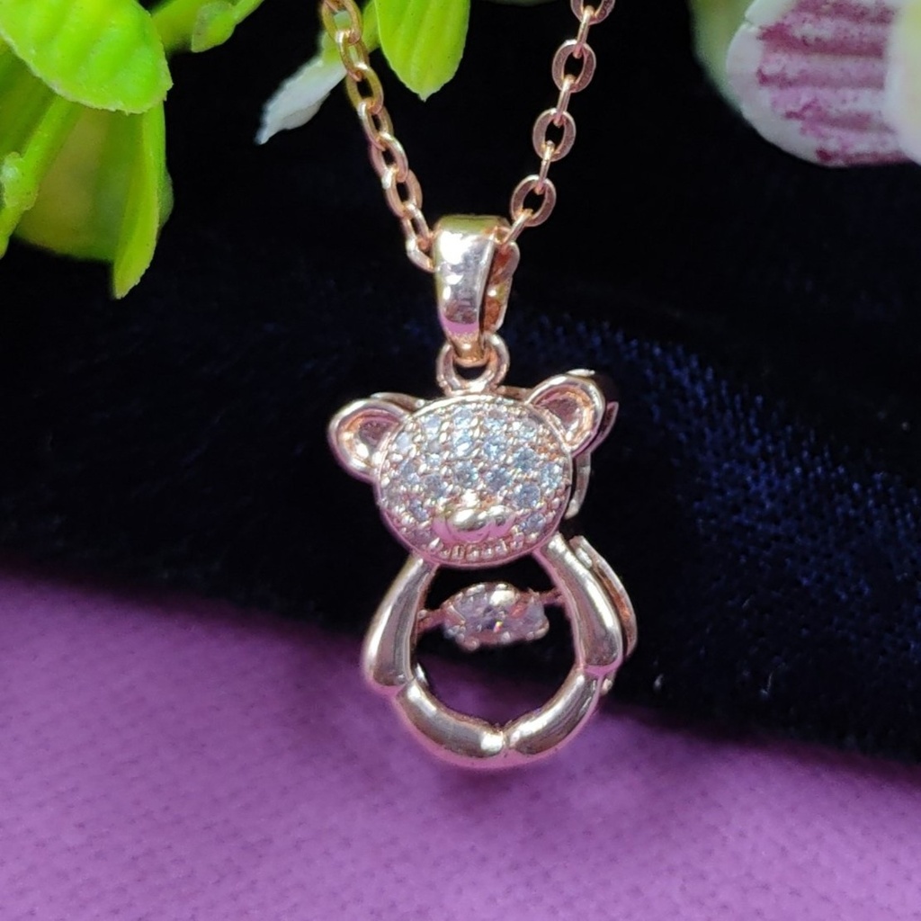 [Pendant 10 Teddy] Teddy rosegold pendant necklace for women and girls