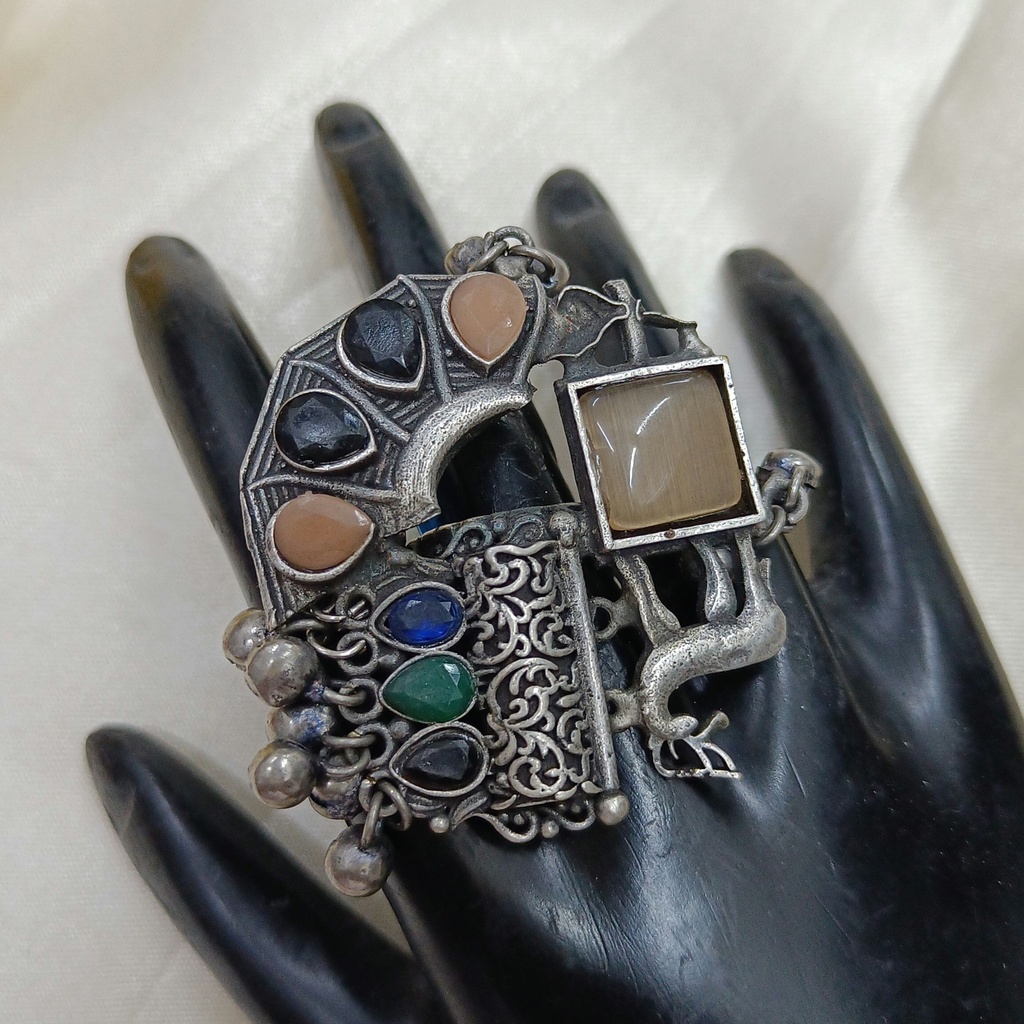 Gorgeous Oxidised Silver Plated Ring