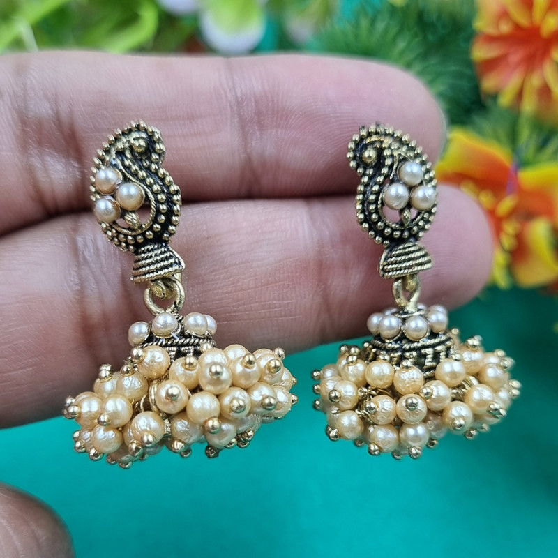 Vibrant Haldi White 3 Earrings Set