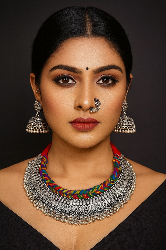 [DSO1 MULTI] Oxidised Necklace set Multi