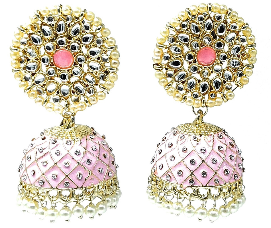 Elegant Reception Baby Pink 1 Earrings Set