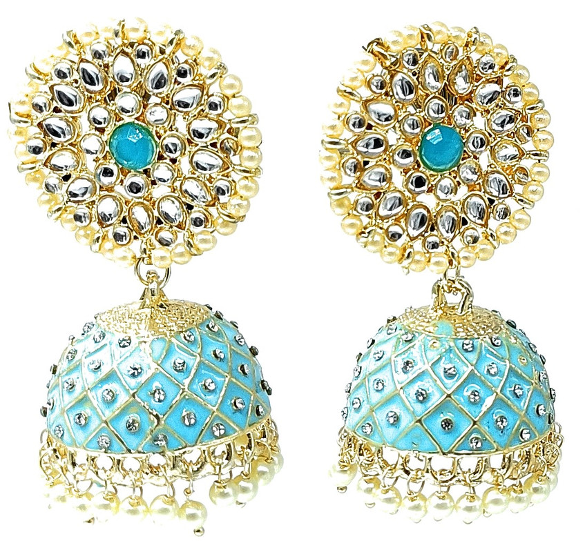 Desi Reception Sky Blue 1 Earrings Set