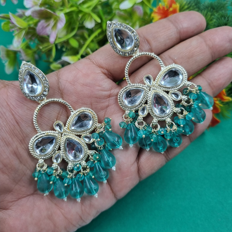 Royal Reception Green 5 Earrings Set