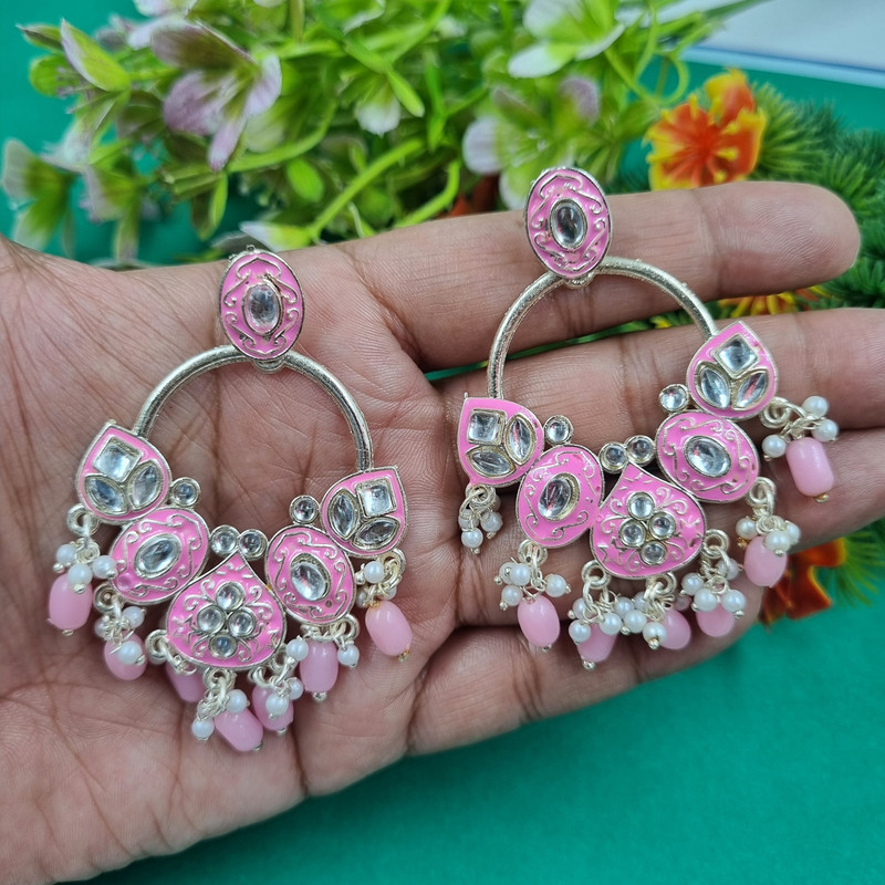 [ER224 BABY PINK] Stunning Reception Baby Pink Earrings Set