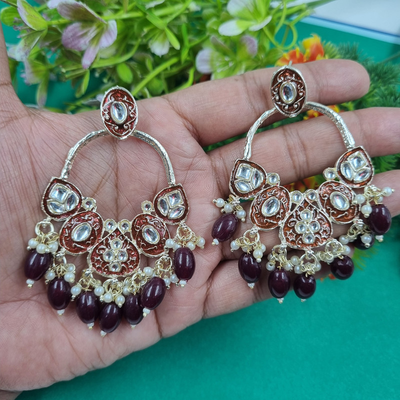Premium Reception Maroon 5 Earrings Set