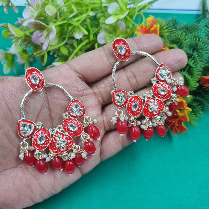 Exclusive Reception Red 5 Earrings Set