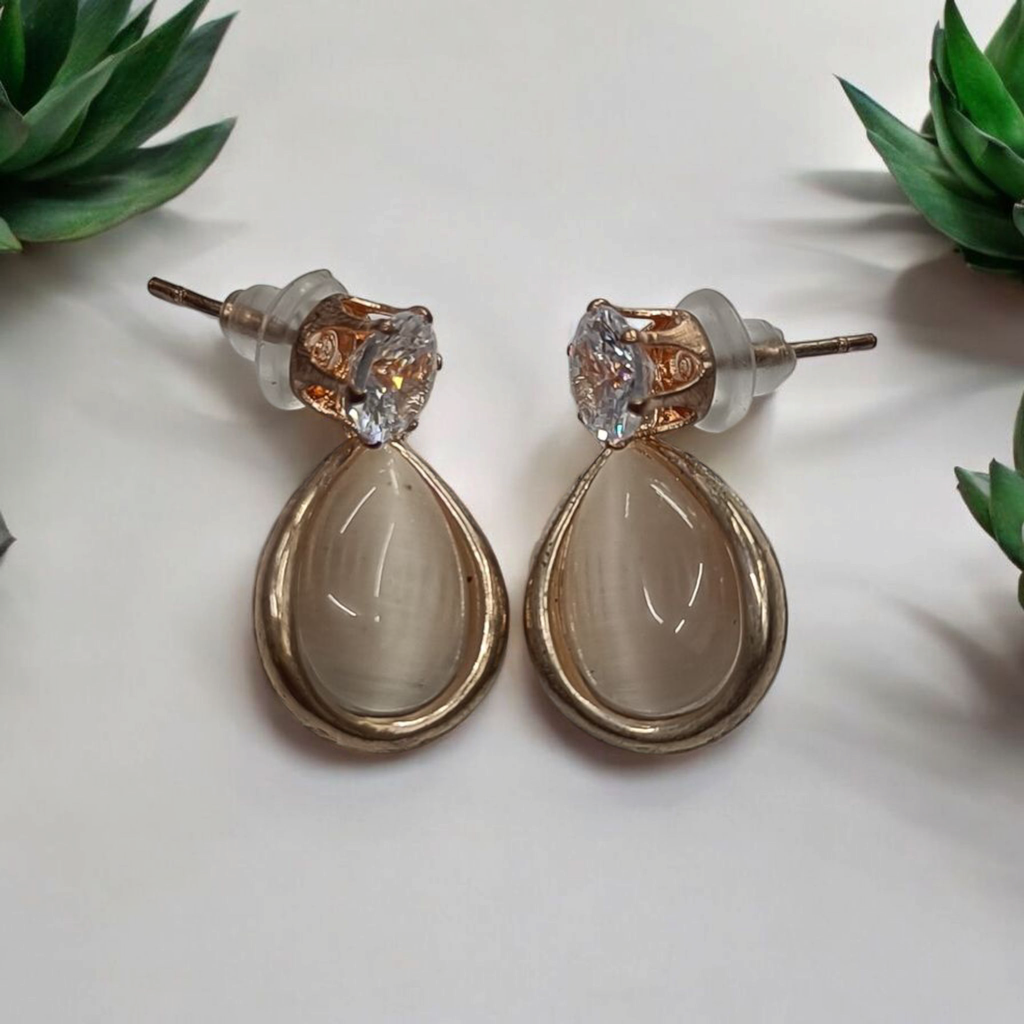 [Trendy Rose Gold Teardrop Earring] Beautiful Trendy Rose Gold Teardrop Earring