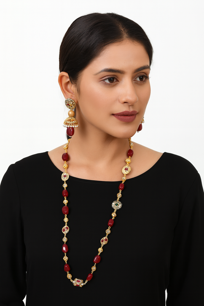 Radiant Design Premium Quality Semiprecious Single line Stone Mala Set