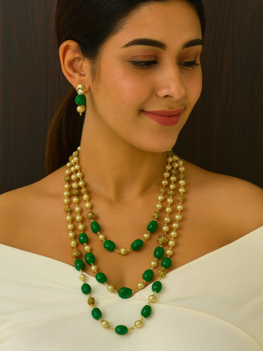 Classic Statement Antique Pearl Necklace Set